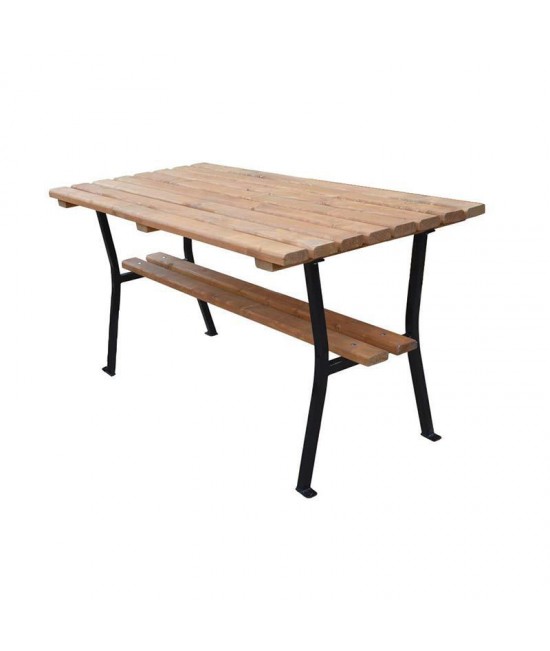 Stôl záhradný drevo a oceľ 180 cm